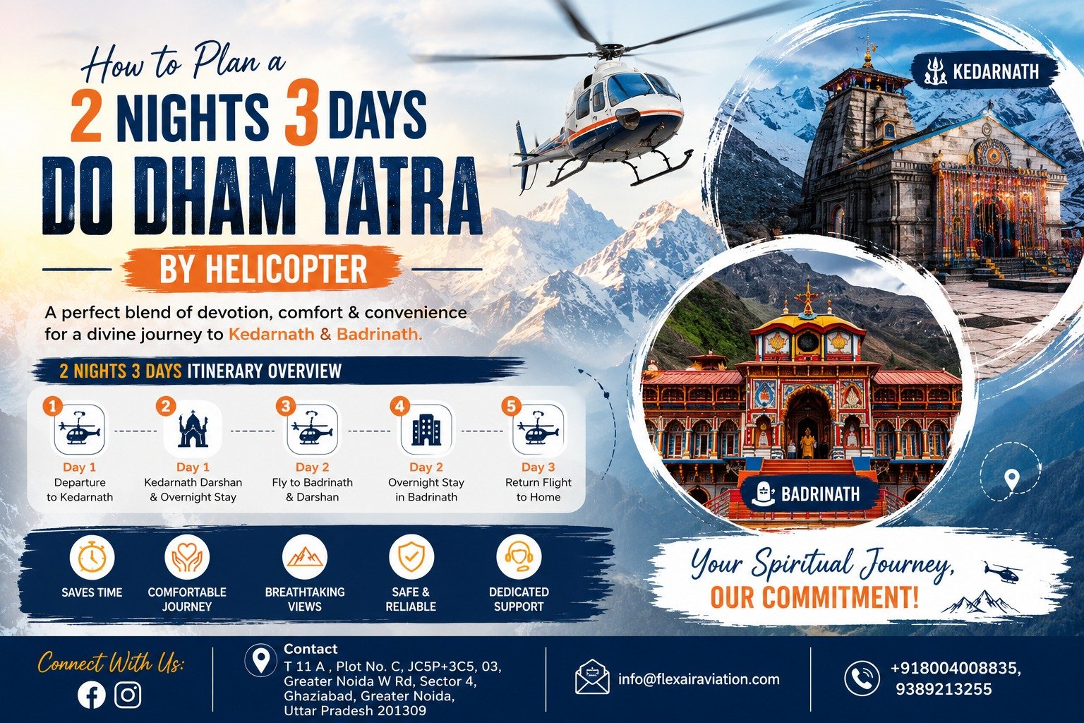 How to Plan a 2 Nights 3 Days Do Dham Yatra by Helicopter
