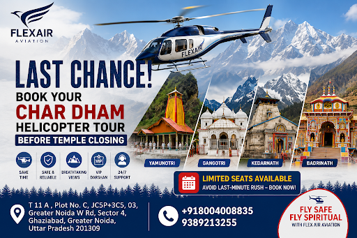 Char Dham Helicopter Tour Before Temple Closing | Flex Air Aviation